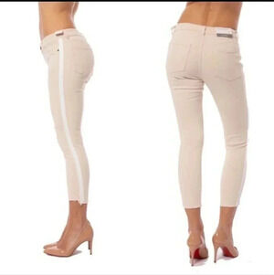 DL1961 Florence Cropped Mid Rise Instasculpt Skinny Tuxedo Jeans(25)
